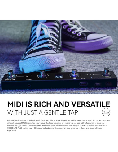 Controlador de Pedal MIDI Inalámbrico Chocolate Plus 4 Botones