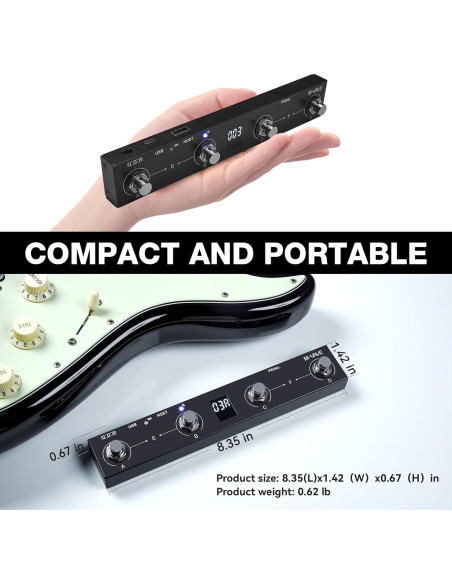 Controlador de Pedal MIDI Inalámbrico Chocolate Plus 4 Botones