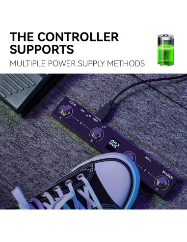 Controlador de Pedal MIDI Inalámbrico Chocolate Plus 4 Botones