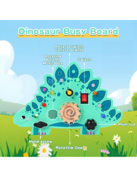 Tablero Ocupado Montessori Verde para Niños 3+ con Luces LED