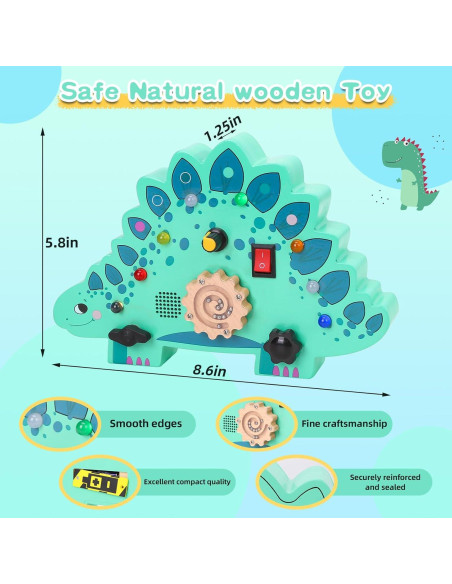 Tablero Ocupado Montessori Verde para Niños 3+ con Luces LED