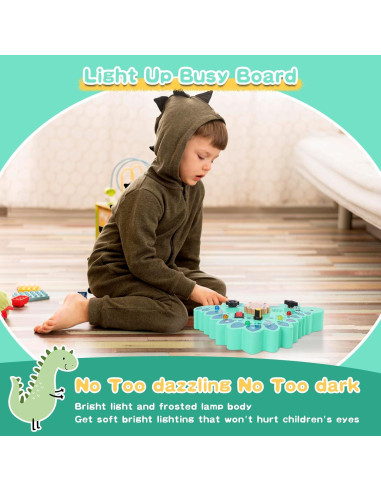 Tablero Ocupado Montessori Verde para Niños 3+ con Luces LED
