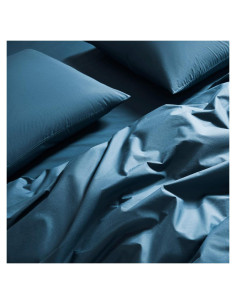 Juego de Sábanas Brooklinen Percale 4 Piezas 100% Algodón Completo Azul