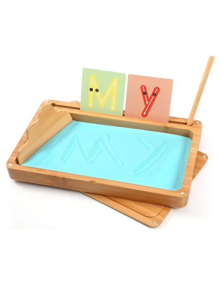 Bandeja de Arena Montessori AtMini con Tapa - Madera 25.4x15.2 cm