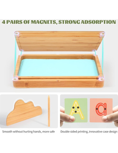 Bandeja de Arena Montessori AtMini con Tapa - Madera 25.4x15.2 cm