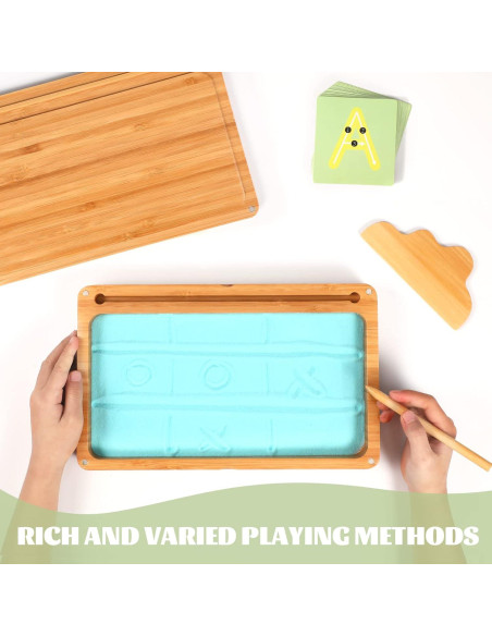 Bandeja de Arena Montessori AtMini con Tapa - Madera 25.4x15.2 cm