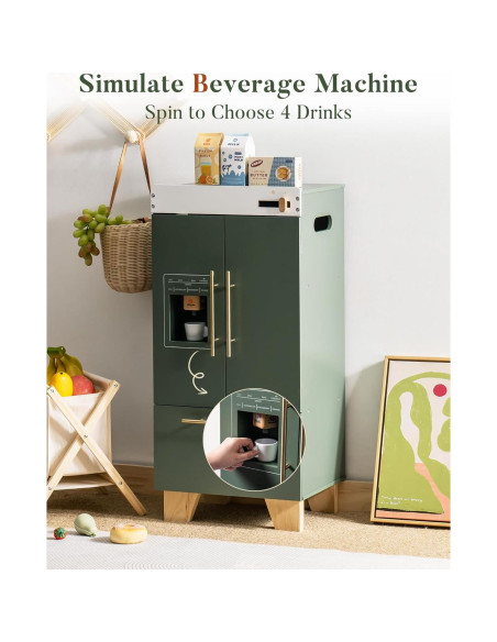 Juguete Nevera de Madera ROBOTIME Verde Vintage 35x15.5x77.5cm