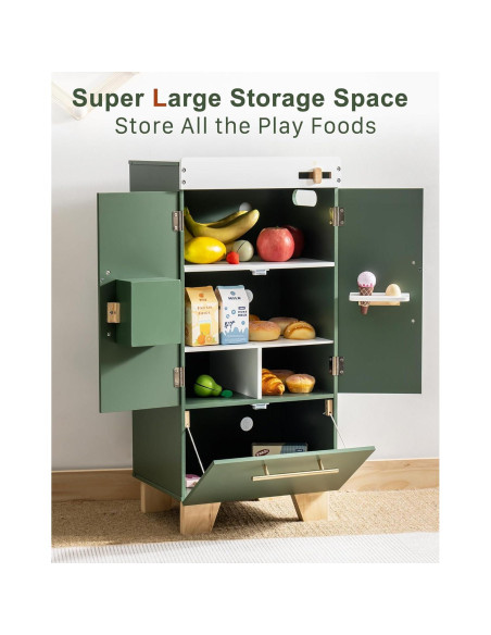 Juguete Nevera de Madera ROBOTIME Verde Vintage 35x15.5x77.5cm