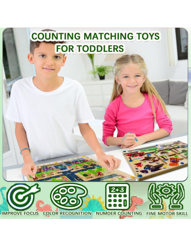 Laberinto Magnético de Madera JRD&BS WINL Dinosaurio 3-8 Años