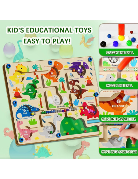 Laberinto Magnético de Madera JRD&BS WINL Dinosaurio 3-8 Años
