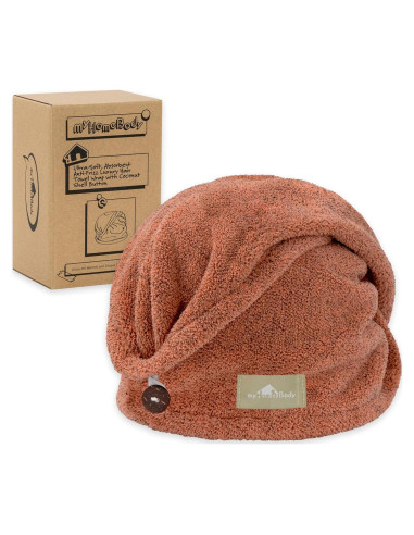 Toalla para el Cabello myHomeBody Turbante Secado Rápido Canela