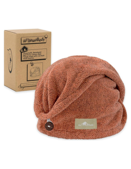 Toalla para el Cabello myHomeBody Turbante Secado Rápido Canela