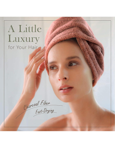 Toalla para el Cabello myHomeBody Turbante Secado Rápido Canela