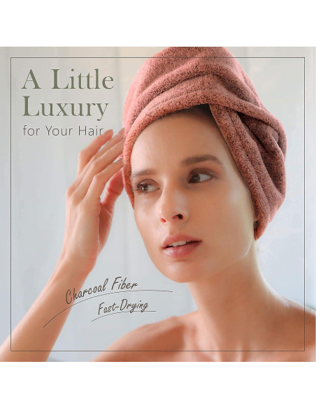 Toalla para el Cabello myHomeBody Turbante Secado Rápido Canela