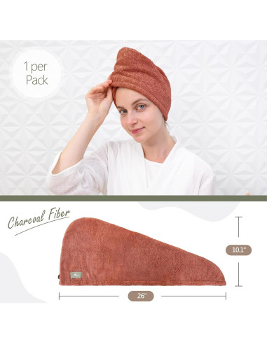 Toalla para el Cabello myHomeBody Turbante Secado Rápido Canela