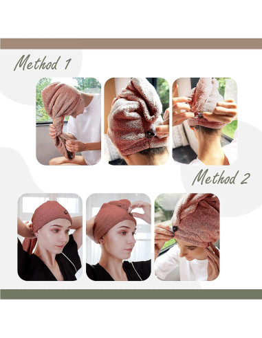Toalla para el Cabello myHomeBody Turbante Secado Rápido Canela