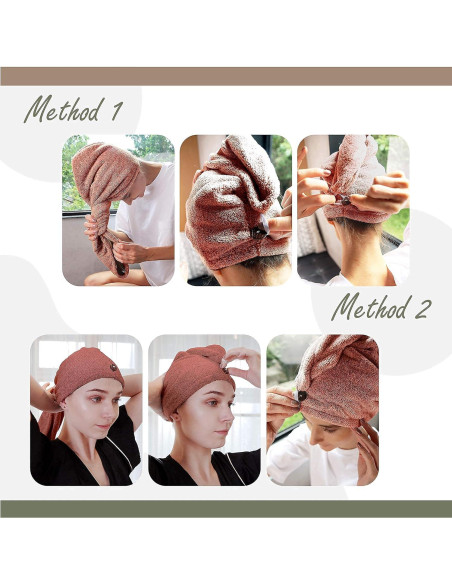 Toalla para el Cabello myHomeBody Turbante Secado Rápido Canela