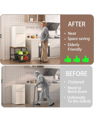 Soporte para Mini Nevera VCGGAIP con Ruedas y Almacenamiento 150L