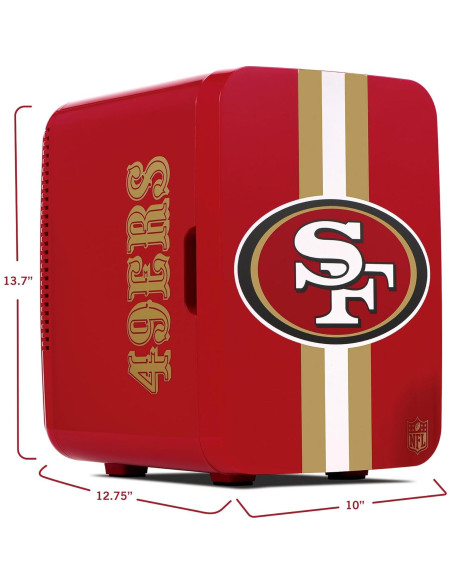 Mini Nevera Portátil Ukonic NFL 49ers 10L - Enfriador 12V/120V