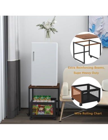 Soporte para Mini Nevera VCGGAIP con Ruedas y Almacenamiento 150L