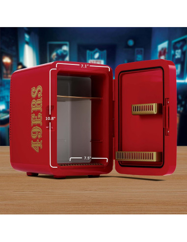 Mini Nevera Portátil Ukonic NFL 49ers 10L - Enfriador 12V/120V