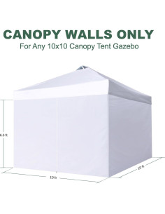 Paredes Laterales para Carpa Canopy SCOMANAGE 1.98x3.05m Blanca 2