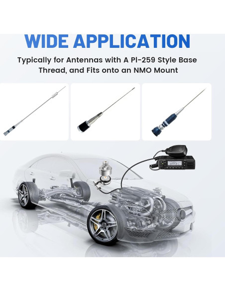 Adaptador NMO a SO239 Anina TX-AN2880 Antena VHF UHF