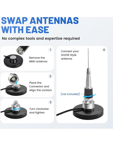 Adaptador NMO a SO239 Anina TX-AN2880 Antena VHF UHF