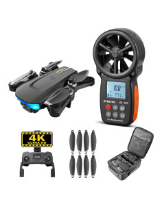 Anemómetro BTMETER BT-100 y Dron Quadricóptero 4K Plegable