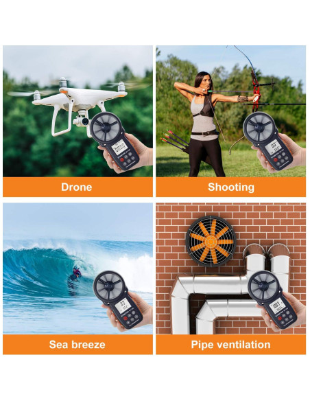 Anemómetro BTMETER BT-100 y Dron Quadricóptero 4K Plegable