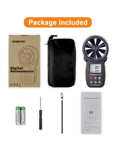 Anemómetro BTMETER BT-100 y Dron Quadricóptero 4K Plegable