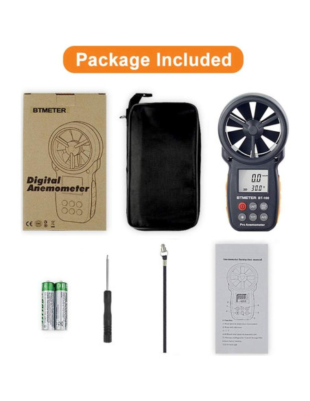 Anemómetro BTMETER BT-100 y Dron Quadricóptero 4K Plegable