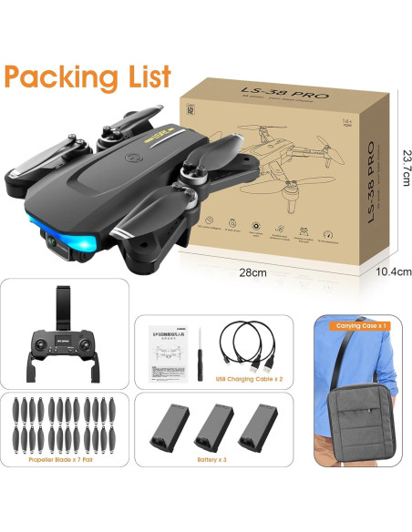 Anemómetro BTMETER BT-100 y Dron Quadricóptero 4K Plegable