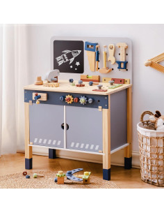 Banco de herramientas ROBOTIME para niños - Madera, 53x28x76cm 2