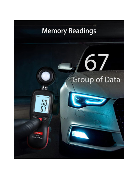 Medidor de Luz Digital Wintact WT81 con Termómetro - 200,000 Lux