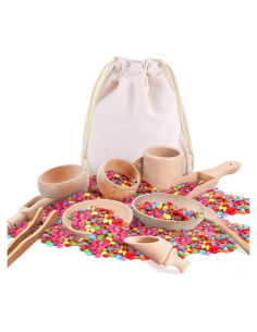 10 Piezas Herramientas Sensoriales de Madera Montessori Yowlieu