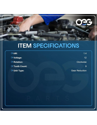 Motor de Arranque OEG 12V Compatible Volvo S60 V70 XC90