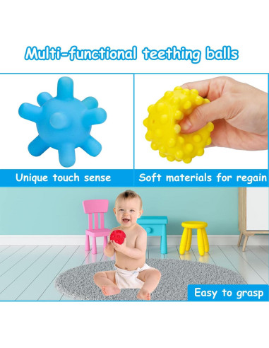 Juguetes Sensoriales Montessori Thremhoo para Bebés 0-18 Meses