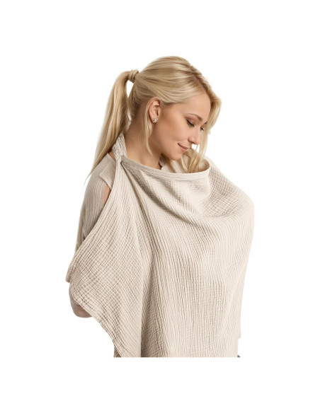 Cubierta de Lactancia Algodón Muselina Ajustable 89x56cm