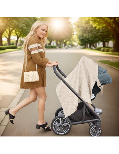 Cubierta de Lactancia Algodón Muselina Ajustable 89x56cm