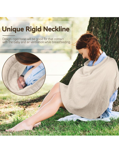 Cubierta de Lactancia Algodón Muselina Ajustable 89x56cm