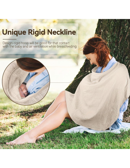 Cubierta de Lactancia Algodón Muselina Ajustable 89x56cm