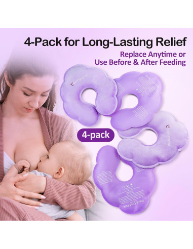 Packs de Terapia para Lactancia Comfytemp - 4 Gel Frío/Calor
