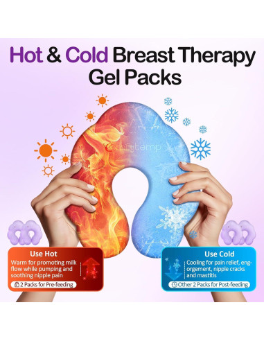 Packs de Terapia para Lactancia Comfytemp - 4 Gel Frío/Calor