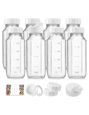 Paquete de 8 Botellas de Vidrio Reutilizables 500ml Syntic