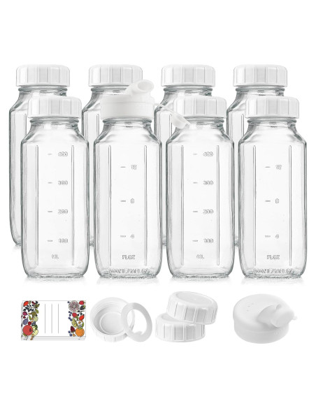 Paquete de 8 Botellas de Vidrio Reutilizables 500ml Syntic