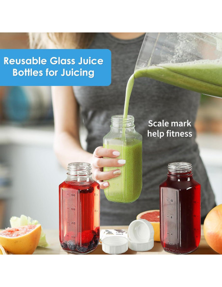 Paquete de 8 Botellas de Vidrio Reutilizables 500ml Syntic