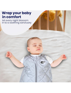 Saco de Sueño para Bebés 0-6 Meses 1.5 TOG Algodón Gris 2