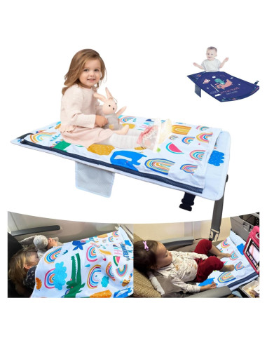 Cama de avión portátil para niños - Extensor de asiento blanco