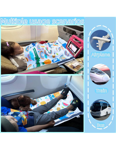 Cama de avión portátil para niños - Extensor de asiento blanco